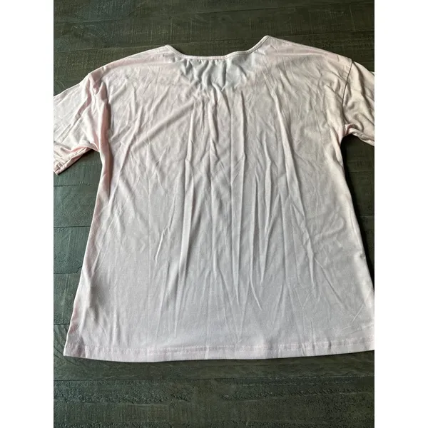 Women's Pink‎ V Neck Short Sleeve Tee Size Large - Image 9