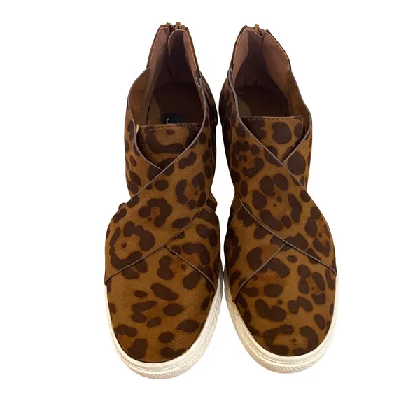 Natural Reflections Leopard Print Slip On‎ Wedge Sneakers Women Size 7.5M - Image 2