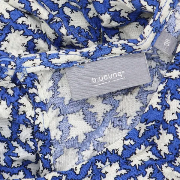 B. Young Womens Short Sleeve Unlined Woven Blouse Shirt Blue Multi 38 - Image 3