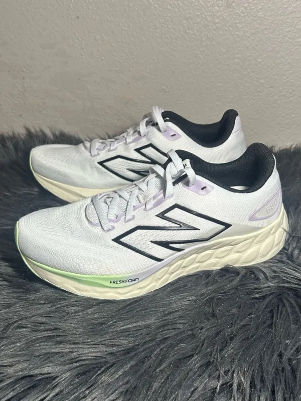 New Balance Fresh Foam 680v8 White Grey Matter Taro Women's Sz 9 Men 7.5 - Image 5