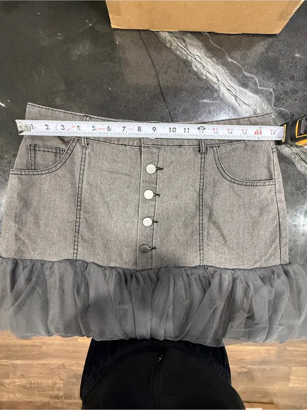 Elegant Tiered Tulle Maxi Skirt - Gray - Image 4