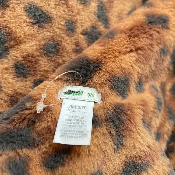 Aerie FAUX FUR LEOPARD PRINT SCARF - Image 5