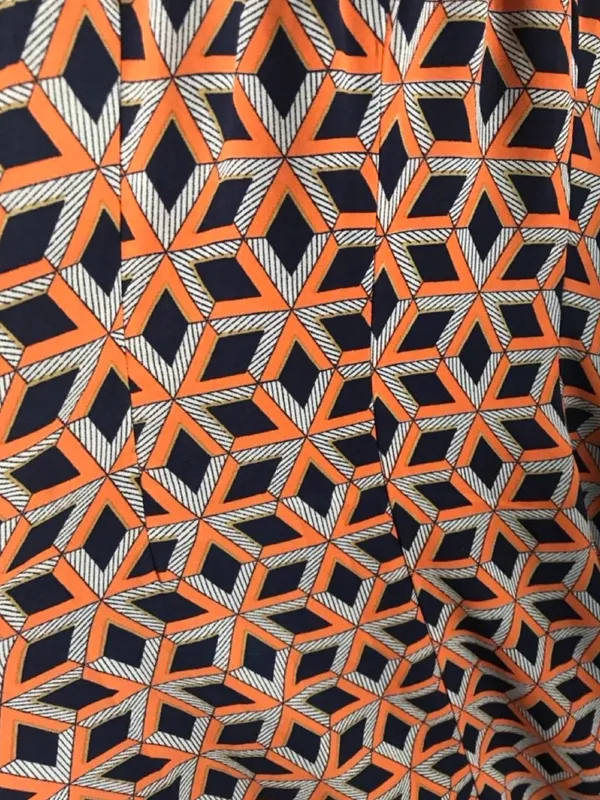 Altar'd State Orange & Navy Geometric Print Sleeveless Maxi Dress - Image 8