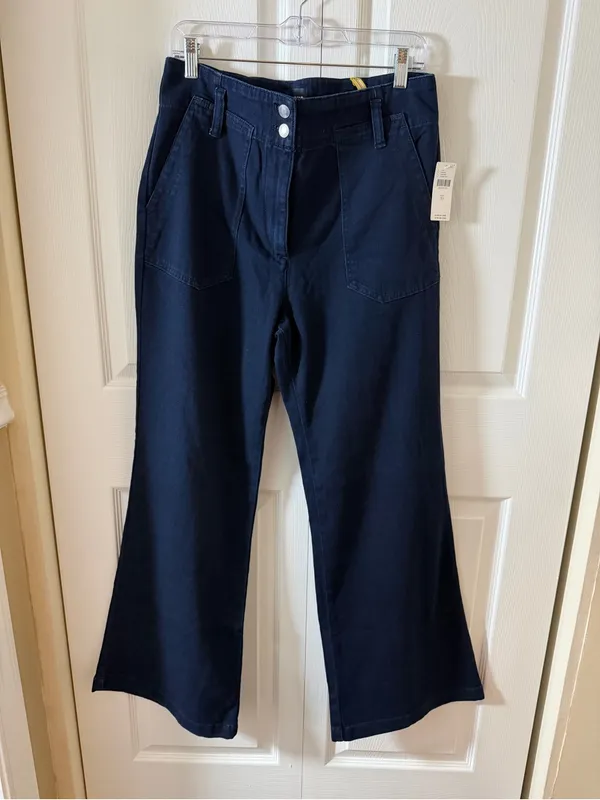 Maeve Anthropologie NWT Navy Stretch Denim Wide Leg Pants Size 31 $130 - Image 2