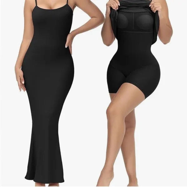 Elegant Black Maxi Dress built‎ in shapewear - Image 2