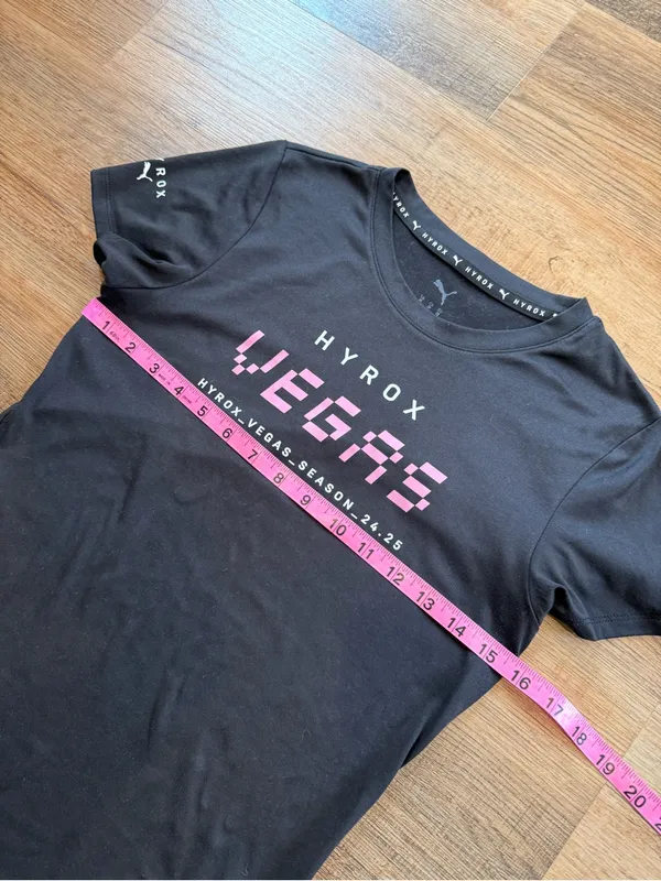 Puma Women’s Black Tee with Pink VEGAS Graphic - Image 4