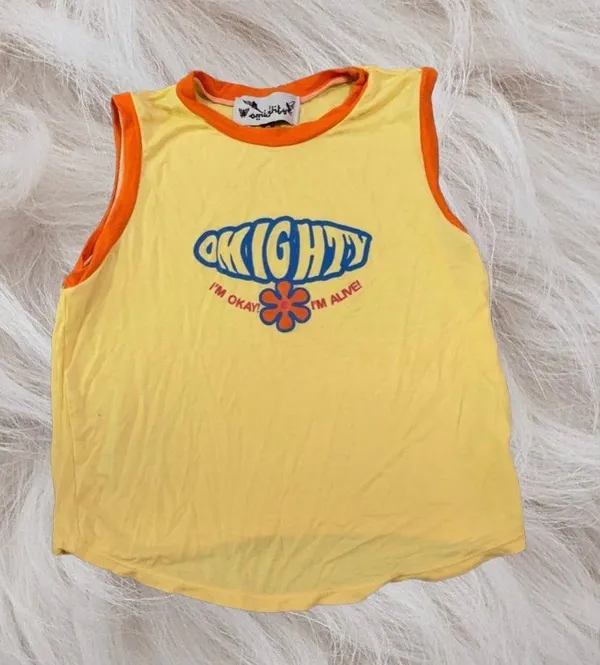 O-mighty I’m Ok I’m Alive Tank in Butter/Yellow - Image 7