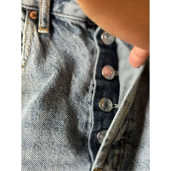 PacSun Dad Jeans Distressed Light Wash Button Fly Size 27 - Image 5