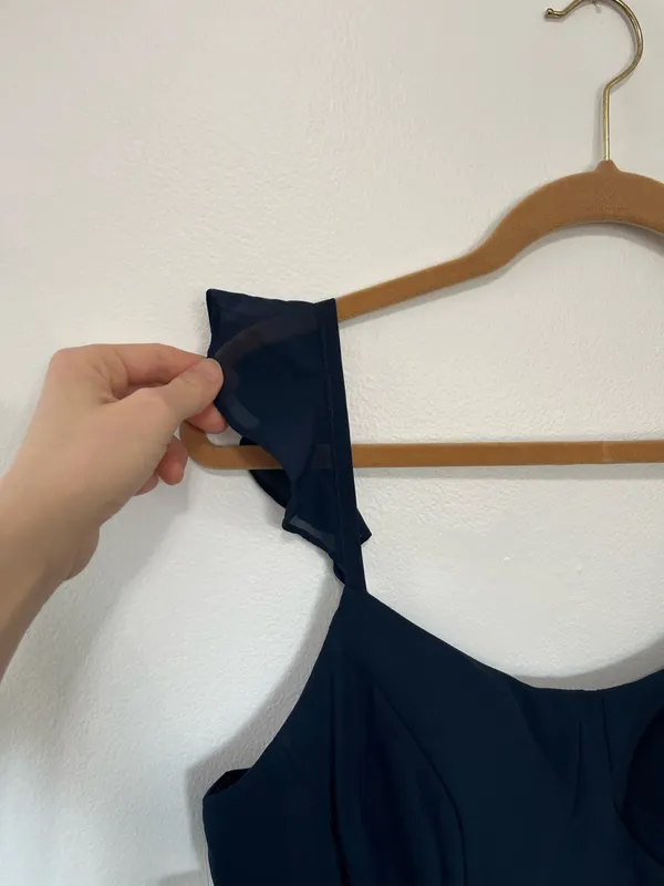 NWT Navy Blue Sleeveless Ruffle Bridesmaid Dress- Size 10 - Image 4
