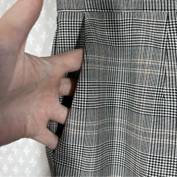 Aritzia Babaton Black‎ Brown Plaid Straight Pull On Pants - Image 3