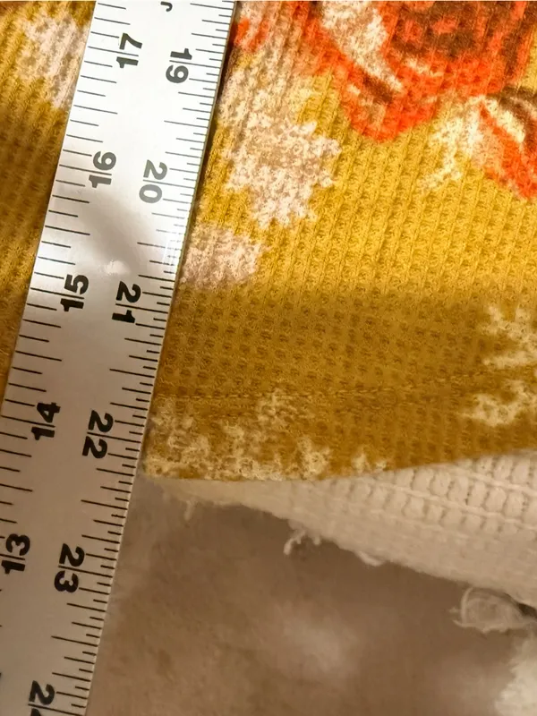 Anthropologie Yellow Floral Waffle Henley Long-Sleeve Top Cottagecore Boho - Image 9