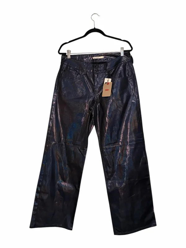 NWT Levi's Superlow Loose Jeans In Luminous Night Shiny SZ-30 - Image 7