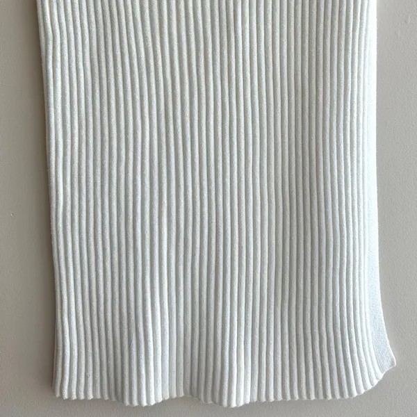 Amazon Women’s White Ribbed Sweater Midi Slit Skirt, Size Large - Image 4