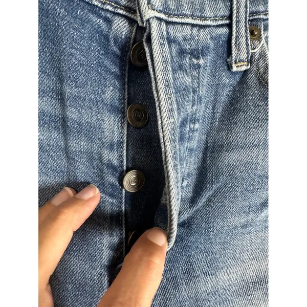 Banana Republic‎ The Straight Jean Medium Wash High Rise Button Fly Size 28 - Image 4