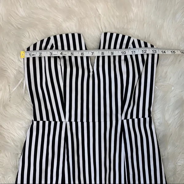Olivaceous black white strapless ruffle dress smal - Image 2