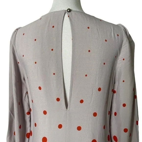 Anthropologie Retro Mod Twee Drop Waist Ruffle Hem Polka Dot Mini Dress Size 4 - Image 13
