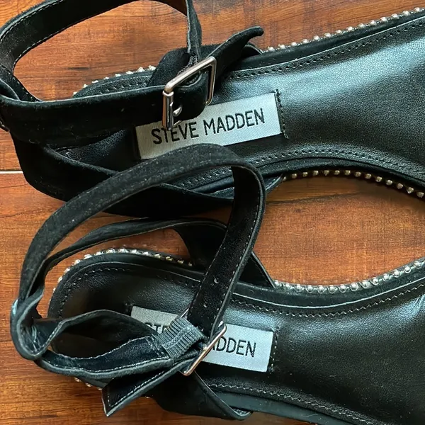 Steve Madden Salute suede pearl black flats - Image 4