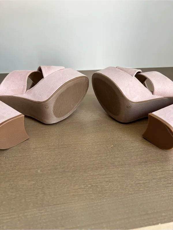 Lulu's Pale Pink Aliany Platform Mule Heels size 8 - Image 8