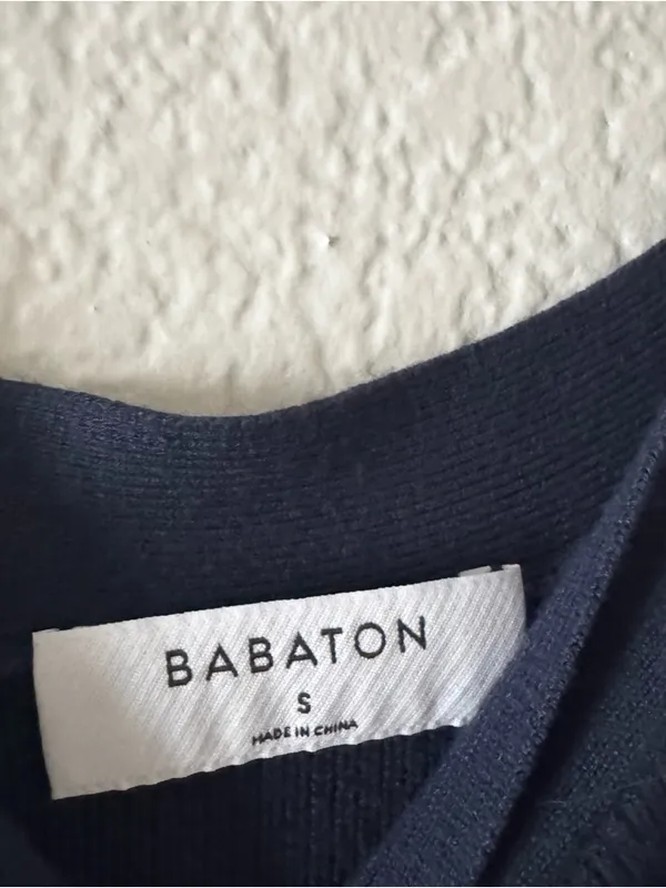Aritzia Babaton Ribbed Navy Midi Dress - Image 3