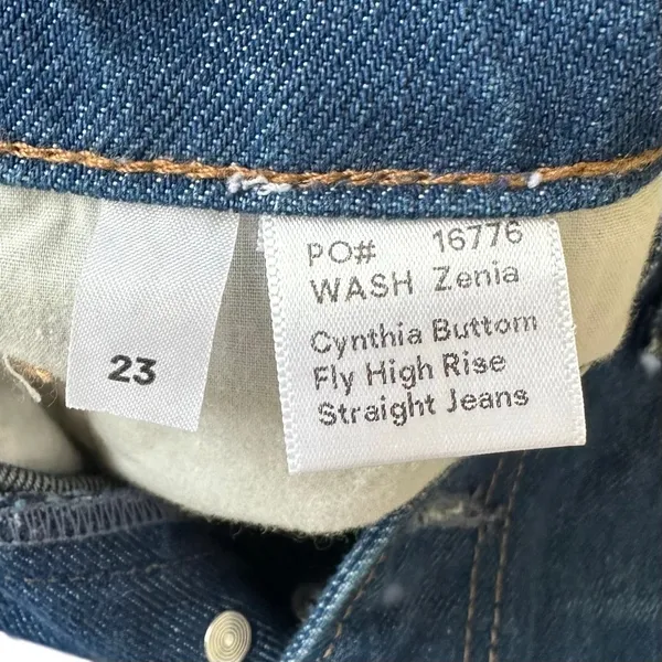 Reformation Cynthia Button Fly High‎ Rise Straight Jeans Zenia Wash Size 23 - Image 5