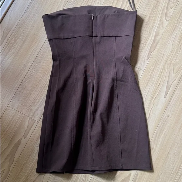 bec + bridge Chocolate Strapless Dress - Image 3