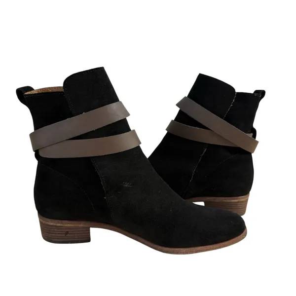 See by Chloe Janis Black Suede Ankle Boots Sz 37 EU 7 US - Image 8
