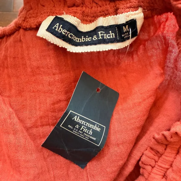 VTG.‎ Abercrombie & Fitch Womens Medium Rust Gauze Eyelet Lace Crop Cami NEW - Image 5