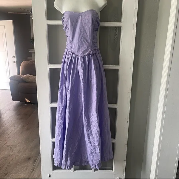 Free People Cohen Poplin Strapless Lavender Dress - Image 5