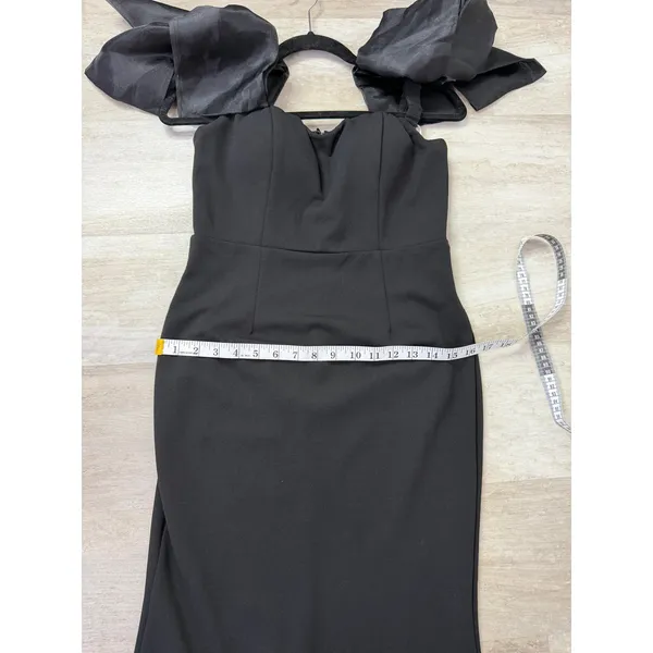 Lulus Pristine Sensation Black Bow Off-the-Shoulder Maxi Dress Size Medium - Image 11