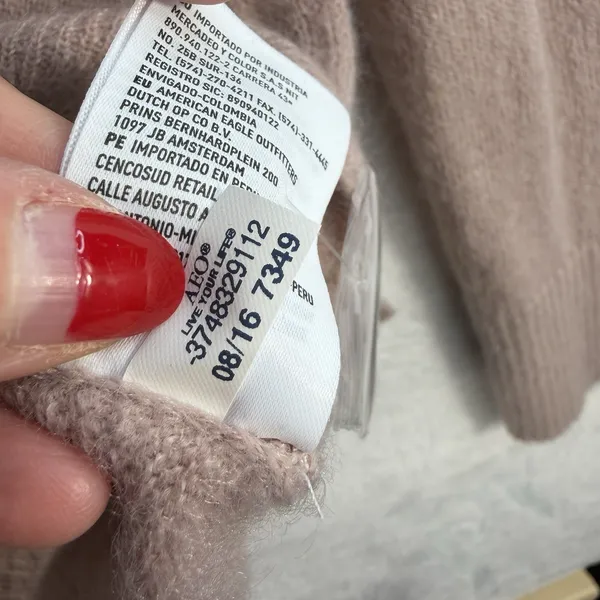 American Eagle L Large Cardigan Sweater Lightweight Knit‎ Blush Pink Long Sleeve - Image 8