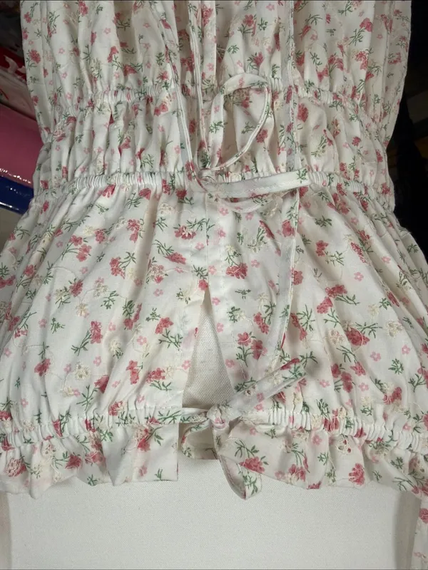 Storia Blush Floral Smocked Maxi Dress - Image 5