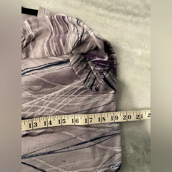 Simply Vera Size L Purple Tie Dye Textured Embroidered Long Sleeve Top - Image 7