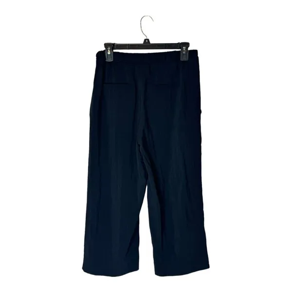 Maje Pants Women‎ Small Black Lightweight Elastic Waist Wide Leg Cropped Trouser - Image 2