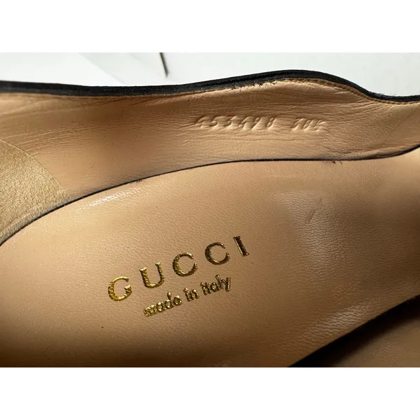 Gucci Yoko Black Red Snake Leather High Heel Pumps Pointed Toe EU 38.5 - Image 5