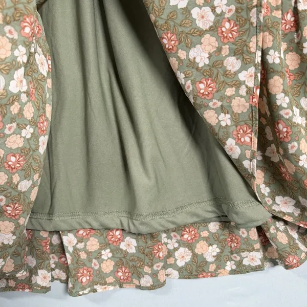 Baltic Born Size-L Womens Marta Midi Dress Floral 3/4‎ Sleeve Smocked Green - Image 5