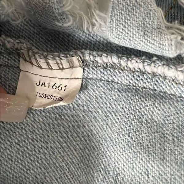 Thirty 6 Point 5 Denim Jacket Women S Blue Oversized Distressed Grunge Boyfriend - Image 9