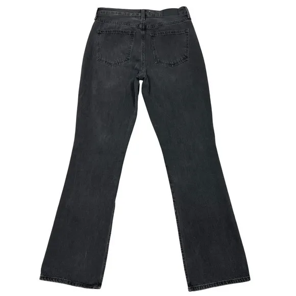 PISTOLA Alexa High Rise Flare‎ Jeans 28" Black Split Hem Goth Grunge Minimalist - Image 4