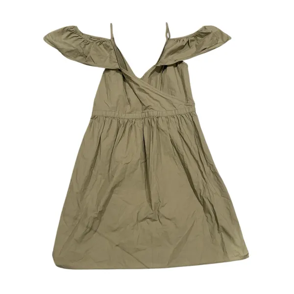 Madewell Khaki Olive Green Cold Shoulder Cotton Neutral Minimalist Sundress 4 - Image 6
