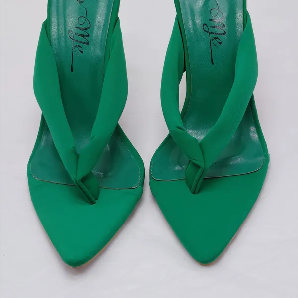 Womens Wedge Heel Sandals Size 7 Green Wedding Cocktail Party Y2K Revival So Me - Image 3