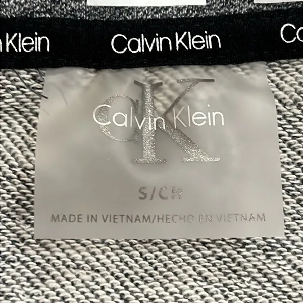 Calvin Klein Heather Grey Half Zip Oversized Crop Pullover Sz Small - Image 12
