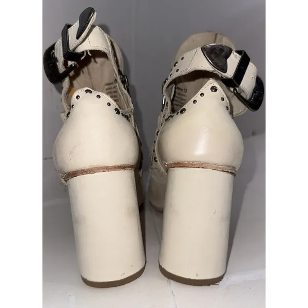 Freebird Distressed Festival Stud Jericho White‎ Leather Boots Ankle Booties 12 - Image 10