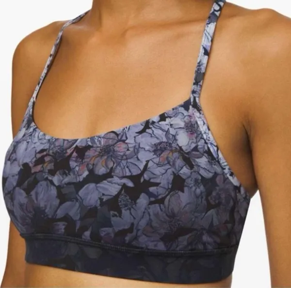 Athletica Flow Y Bra Nulu Light Support Nightfall Blossom Multi Size 6 - Image 3