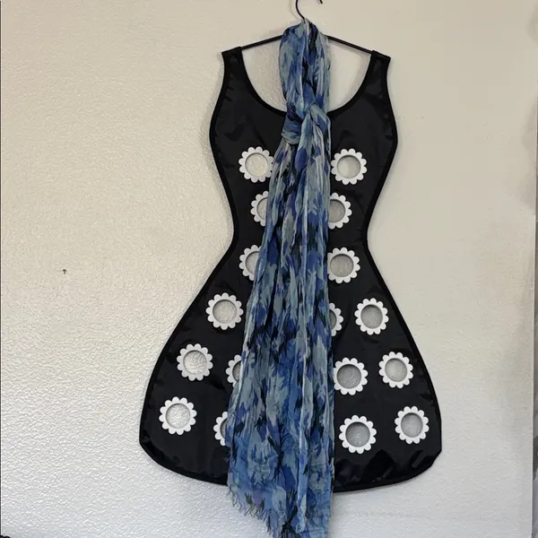 Chic Blue and Black Patterned Scarf Wrap 100% Modal NWT - Image 4