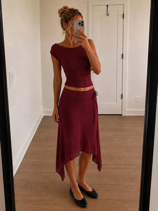 Motel Rocks Rhian Top & Jovali Low Waist Midi Skirt Set - Image 2