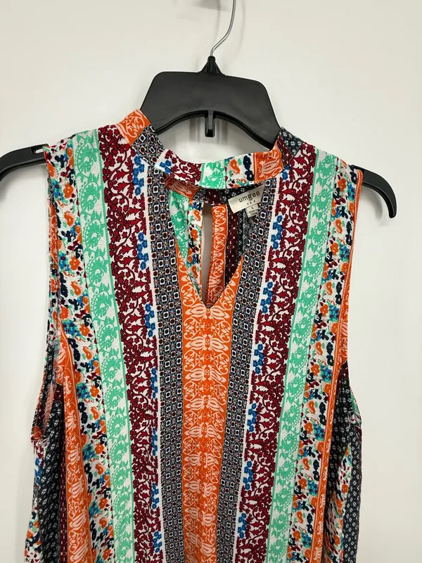 Umgee Women Tunic Dress Size Large Patchwork Multicolor Sleeveless Boho Hippie - Image 2