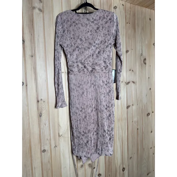NWT RACHEL Rachel Roy Women's Silvia Long Sleeve Pleated Knit Dress Party Sz L - Image 6