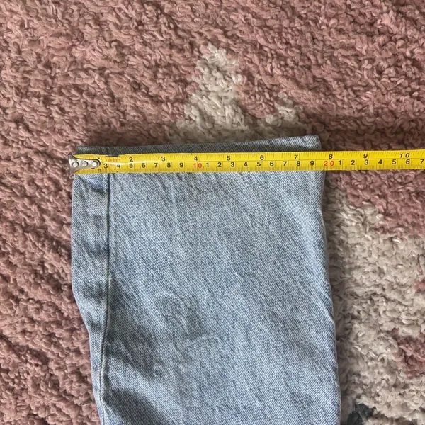 Pacsun 90s Boyfriend Jeans Womens 26 (actual 25x29) Blue Denim Distressed Zip - Image 10