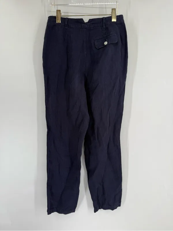 ALEX‎ MILL Linen Straight-Leg Trousers in navy size 2 - Image 4