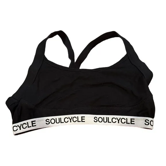 Soulcycle Black White Cotton Bralette Loungewear Racerback Top S - Image 2