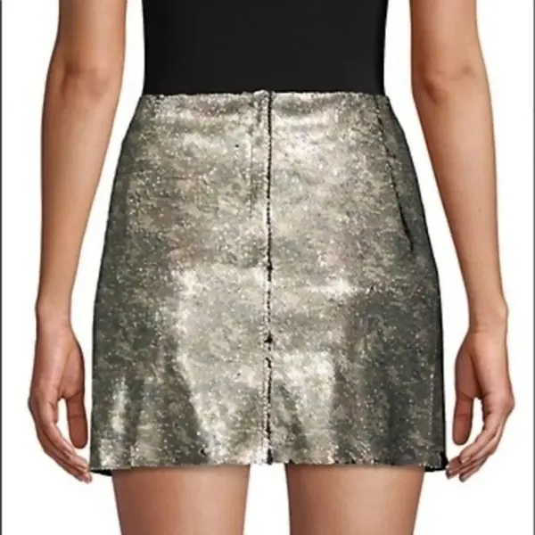 NWT Free People Reversible Sequin Camo Mini Skirt Flip Sequins Camouflage - Sz 6 - Image 3